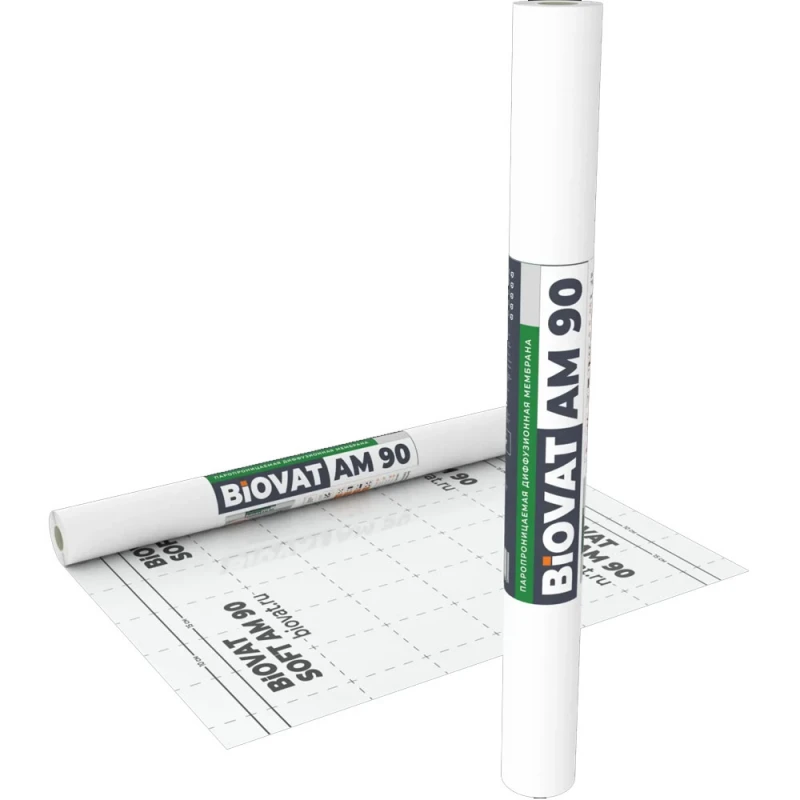 Мембрана ветро-влагозащитная BIOVAT АM90 90г/м2 1,5х50м 75м2